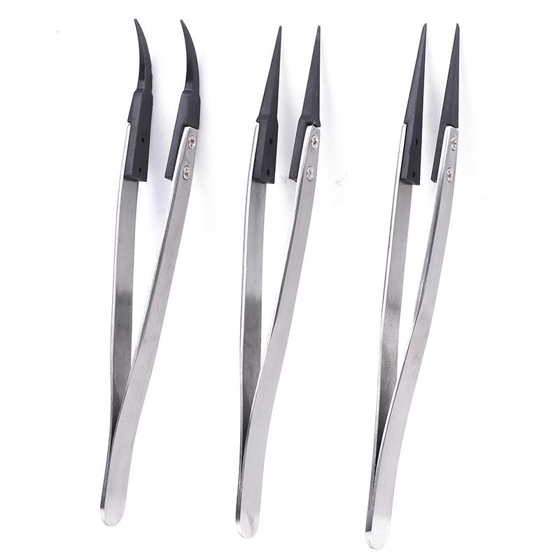 Handle Stainless Tweezers Antistatic For Watch Hands Installation Work