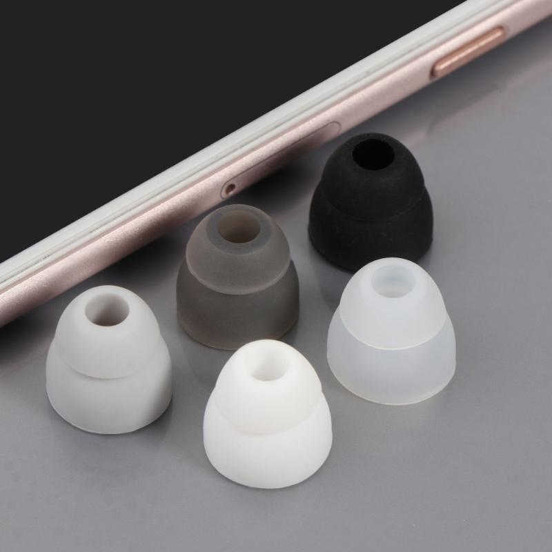 Replacement Double Flange Ear Tips Earbuds Silicone Pads For In Ear Headphones In-Ear Hole 4.5mm