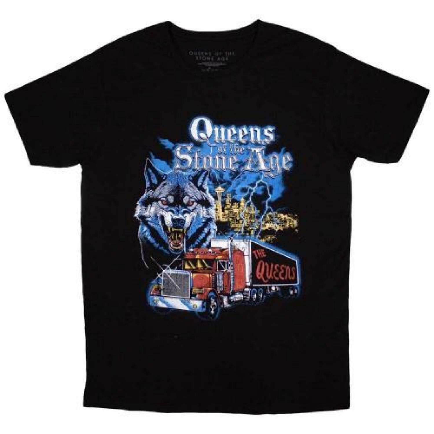 Queens Of The Stone Age Unisex Adult World Skyline T-Shirt S чёрный