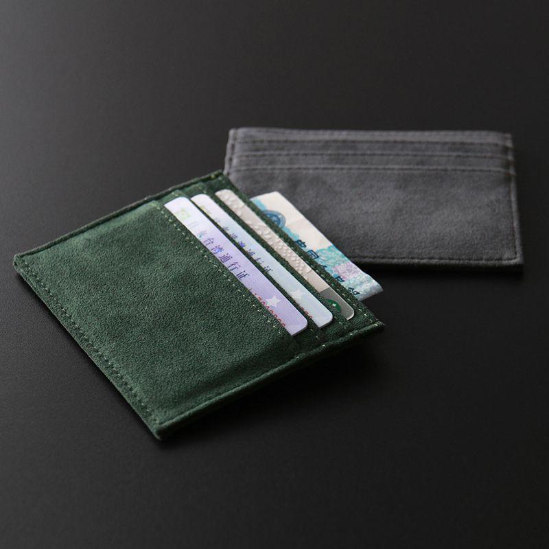 Suede Card Holder: Compact ID Storage for Men & Women