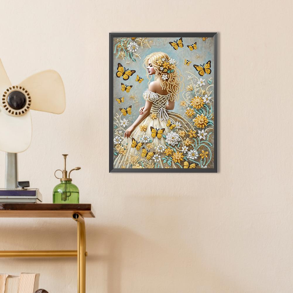 Částečně speciální tvarovaný vrták 5D DIY sada na diamantové malování Elegantní luxusní žena 30*40cm Ruční výroba Kreativní domácí umělecká dekorace