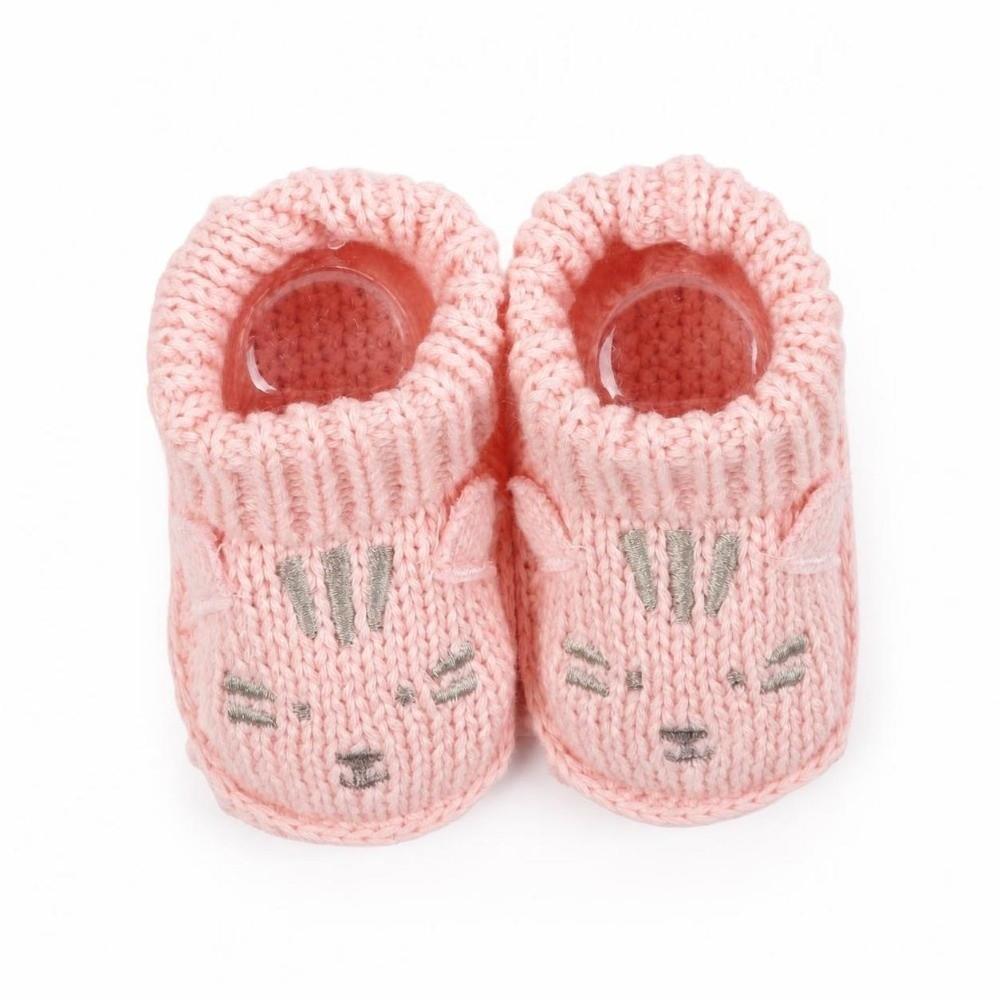 1 Pair Cartoon Pattern Infant Pre-walkers Anti-slip Design Toddler Sock Shoes  for 0-3 Months Baby