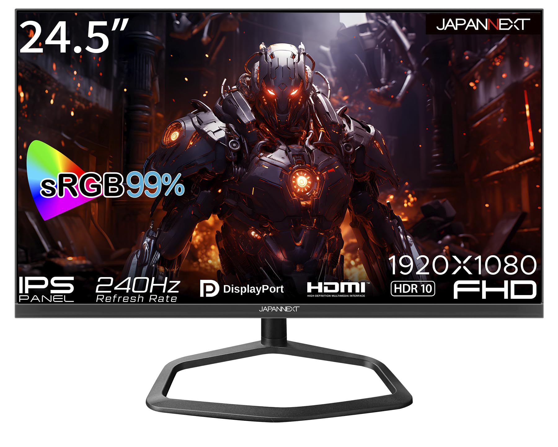 

JAPANNEXT 24.5-inch Gaming Monitor 240Hz 3ms Full HD 1920x1080 Resolution IPS Panel Display (HDMIDisplayPortVESA CompatibleHeight AdjustmentRotation