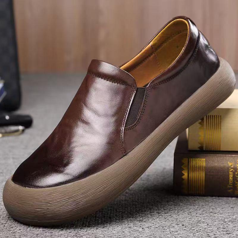 

New Black Men Loafers Breathable Soft Moccasins Man High top Casual PU Leather Boat Flats Male Driving 39