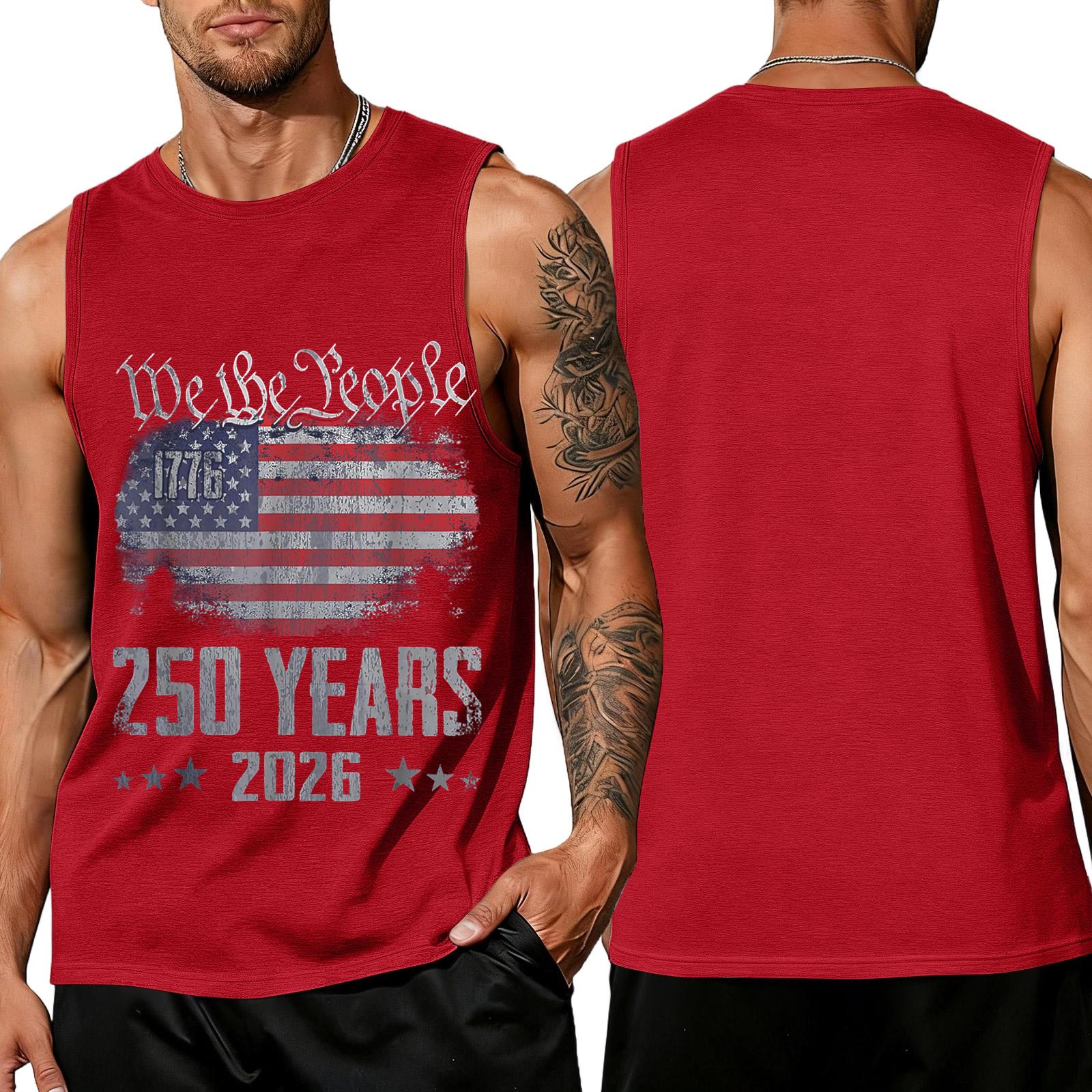 

Men Sleeveless Tank Top Casual Loose Fit Summer Daily Wear Printed Graphic Muscle Shirt Lightweight Breathable Fabric XXL красный