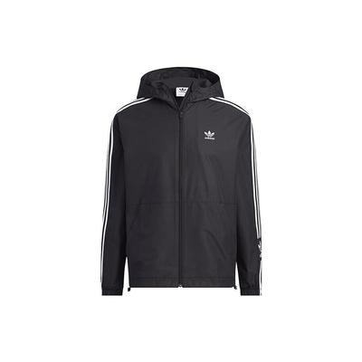 adidas Originals Home Of Classics Series Signature Logo Hooded Zip Jacket Men Outerwear Black IK8673