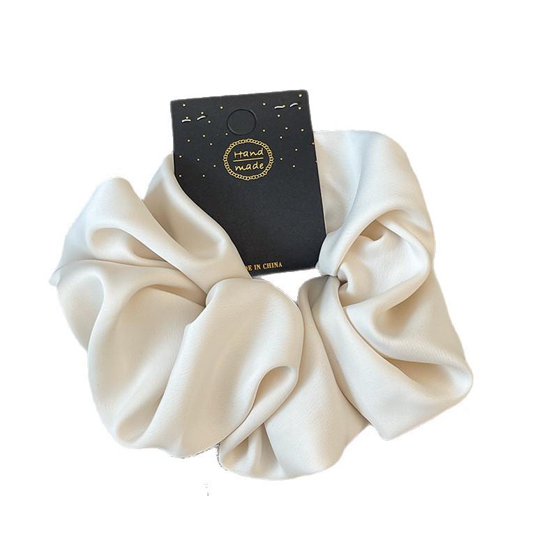 Korean Satin Scrunchie: French Retro Solid Color 15CM Classic Imitation Silk Hair Accessory