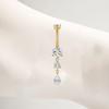 Gaibei Stylish Titanium Zircon Water Drop Navel Ring