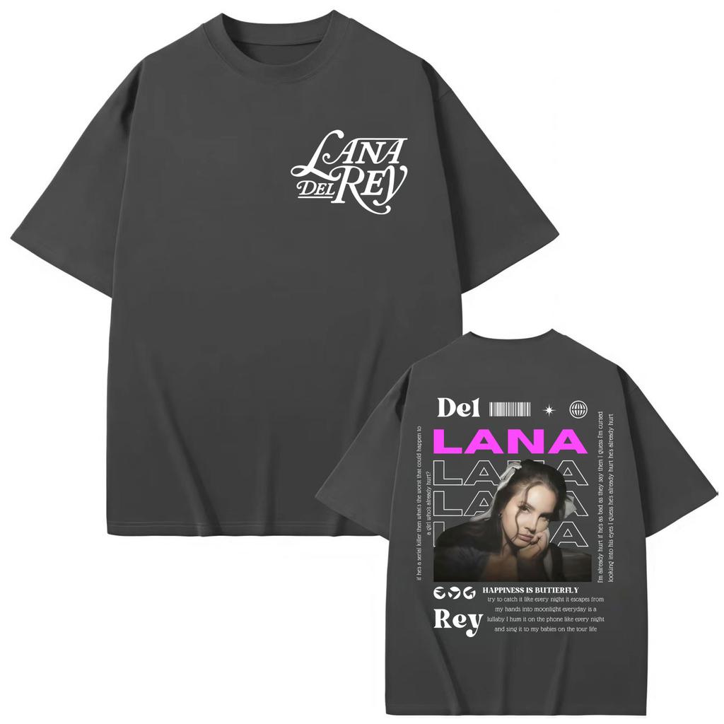 Singer Lana Del Rey Merch T-shirt Men Women Clothing Fashion Aesthetic T-shirts Summer High Quality Cotton T Shirts