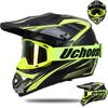 Off-Road Motorcycle Helmet With Visor Dirt Bike ATV Mountain Riding ABS Shell 3C Certified Adult Size S-XL