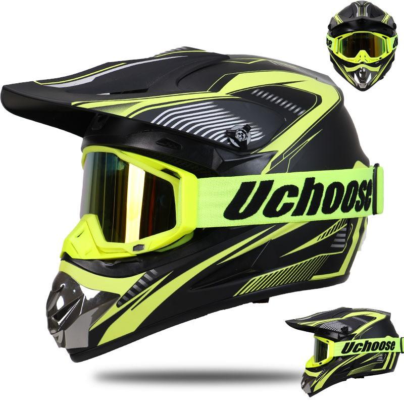 Off-Road Motorcycle Helmet With Visor Dirt Bike ATV Mountain Riding ABS Shell 3C Certified Adult Size S-XL