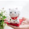 2,9 Zoll Keramik Glückliche Katze Figur Desktop Dekoration Glück Katze Ornament Mini Porzellan Kätzchen Figur