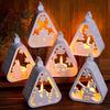 3D Triangle Hollow Candle Holder Silicone Mold DIY Santa Claus Snowman Christmas Tree Elk House Gift Box Candlestick Craft Molds
