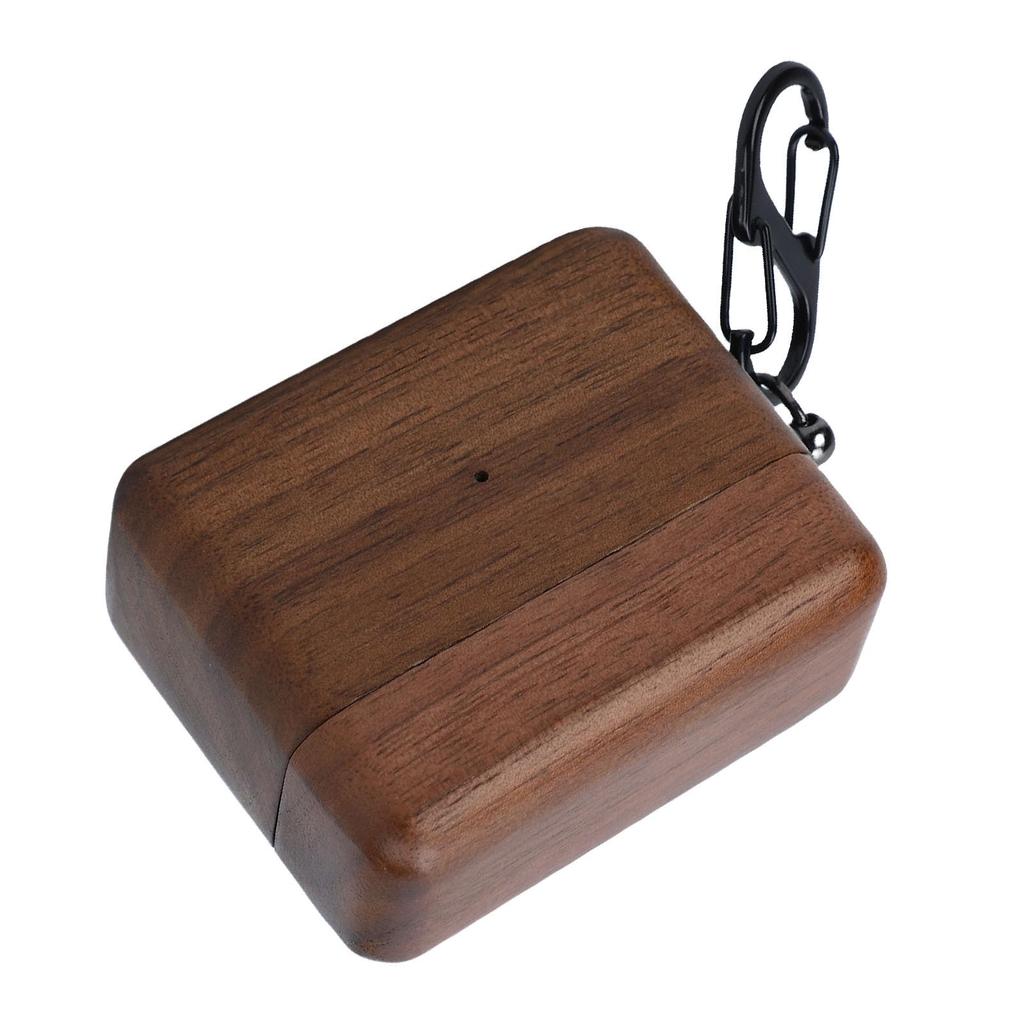 Acogedor Wooden Carrying Case, Walnut Wood Case, Compatible with Bowers Wilkins Pi8 Wireless Bluetooth Earphones Charging Case, Hand-Polished Handcraf