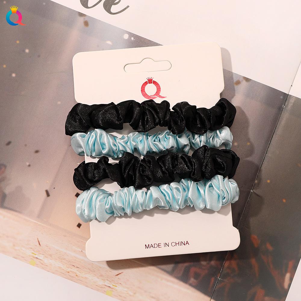 Mode Großer Haargummi Satinband Set Mädchen Einfacher Pferdeschwanz Leder Set Kugel Haarband