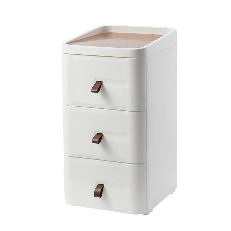Storage Cabinet with Drawers – Multifunctional for Living Room & Bedroom, Plastic Snack Organizer Rack