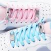 No Tie Shoe laces Elastic Laces Sneakers Tennis Silver Diamond buckle Shoelaces without ties Flat Shoelace for Shoes accessories