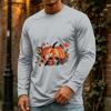 Men's Casual Long Sleeve Neck T-Shirt for Halloween