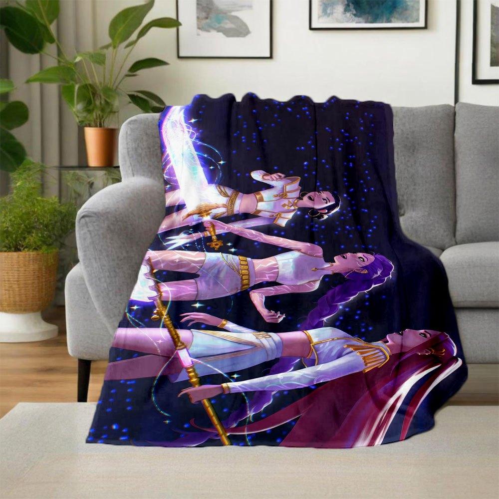 "Enchanted Sword Warrior Costume Set - Fantasy Adventure Wear"Blanket Lightweight Flannel Throw Blanket for Sofa, Bed, Travel, Camping, Livi