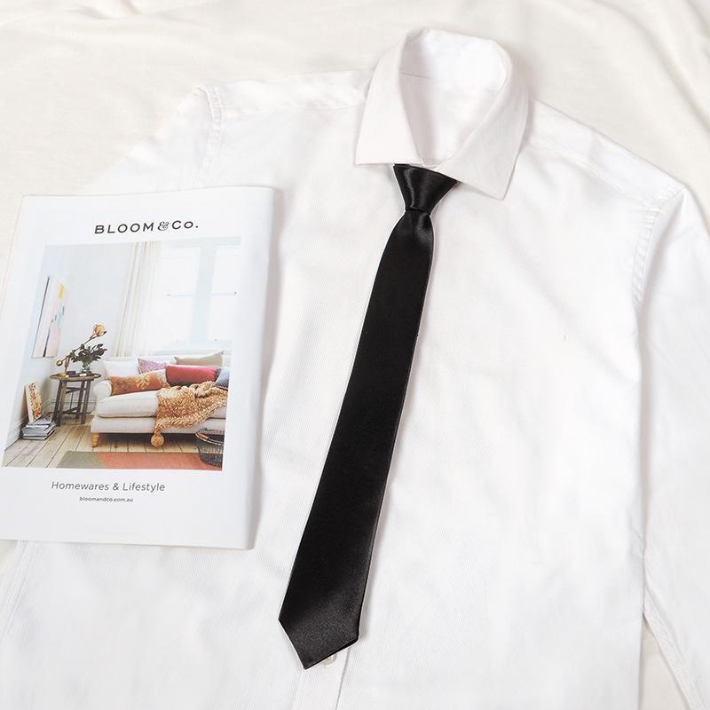 JK Japanischer Stil Unisex Studenten Krawatte mit Reißverschluss - Schwarz Bügelfrei Akademie Fliege für Kinder.