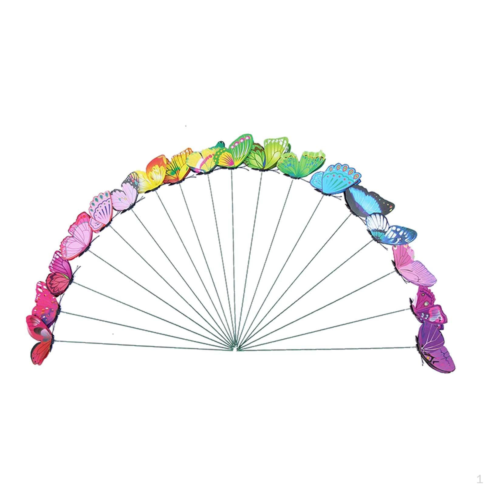 

24 шт. садовые колышки-бабочки, украшения для наружного искусства, наружный декоративный газон Colored