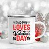 Love Heart Printed Camping Mug Valentine Party Juice Milk Cup Coffee Cups  Enamel Mugs Valentine's Day Gifts for Family Friends