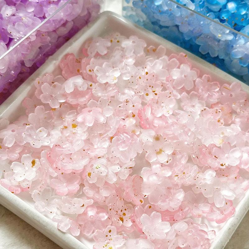 100 Piezas/lote 10mm Flores de Colores Cuentas Espaciadoras Acrílicas Para Fabricación de Joyería Pulsera DIY Accesorios de Collar