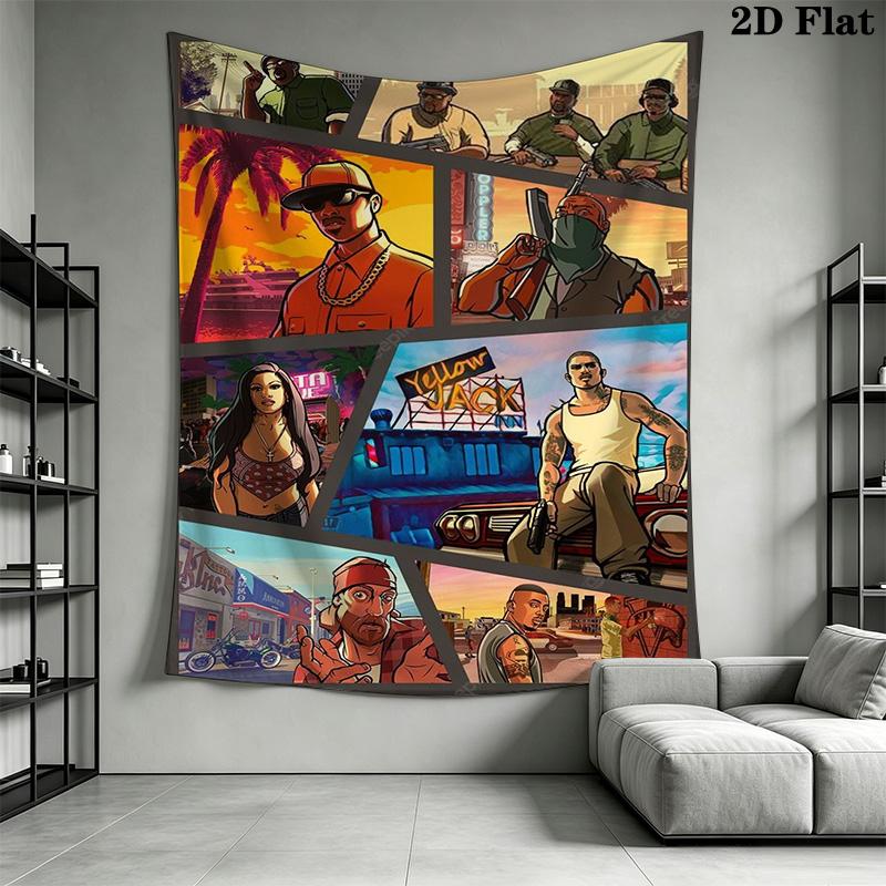 GTA game Pattern Home Decor Tapestry, Wall Hanging, Decorative RV Wall Cloth.SGT0917211