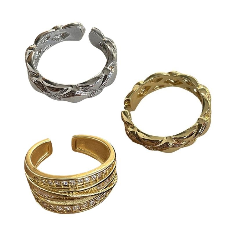 Elegant Gold and Silver Stackable Rings Set for Women 14K Gold Plated with Zirconia Portable for Everyday Wear