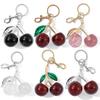 Fruit Cherry Bag Chain Charm Keychain Exquisite Red Cherry Key Chain for Women Bag Purse Pendant Accessories Gift