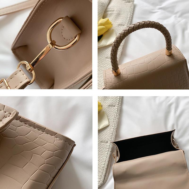Retro Women Bag Kabelka přes rameno Western Style Korejská verze Krokodýlí vzor Malá čtvercová taška Módní a jednoduchá Crossbody kabelka