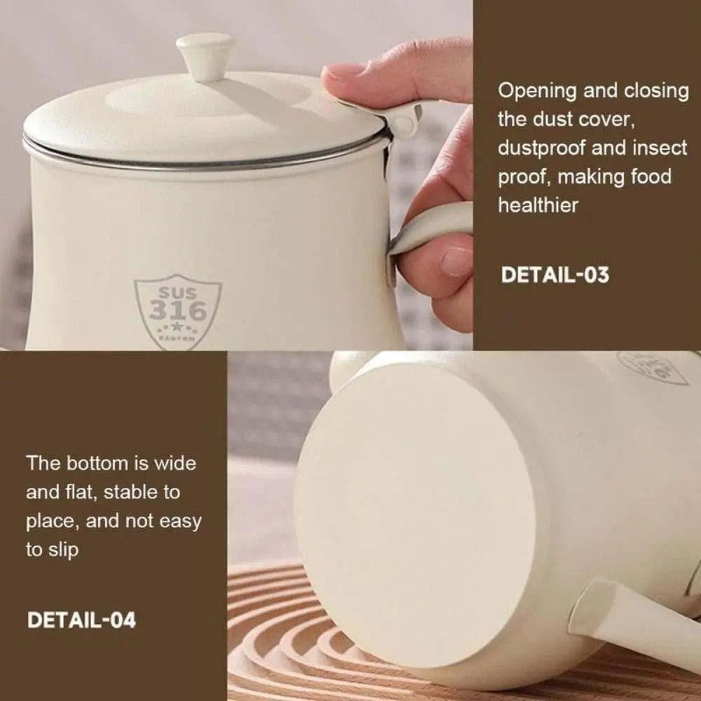 Thickened Oil Dispenser Bottle Leak-Proof Oil Filter Pot Stainless Steel Oil Pot  Kitchen Supplies