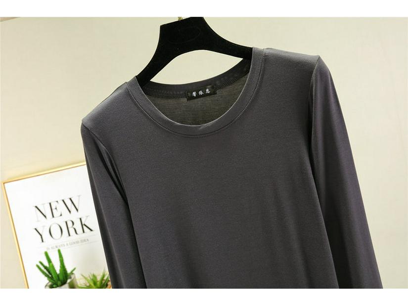 Damski jesienny zestaw piżamowy z bawełny modalnej – bluzka z długim rękawem i spodnie z szerokimi nogawkami