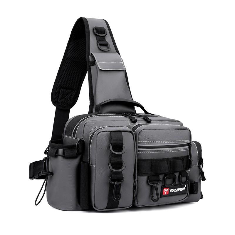 Large Capacity Fishing Waist Pack With Rod Holders Tactical Crossbody Backpack Anglers Outdoor Use