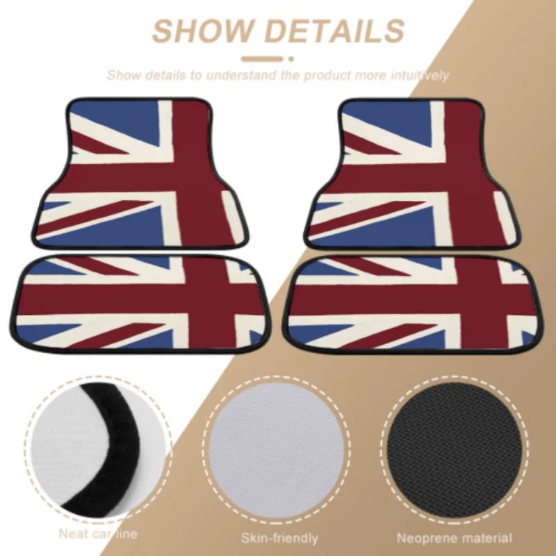 Dywaniki Samochodowe na Zamówienie Zestaw Przód i Tył Union Jack Do Mini Cooper 2007- R55 R56 R57 R60 R61 F54 F55 F56 F57 F60 Clubman