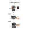 Portable Camping Cooking Utensil with Folding Handle Outdoor Tableware Pot Backpacking Pots and Pans Easy to Use