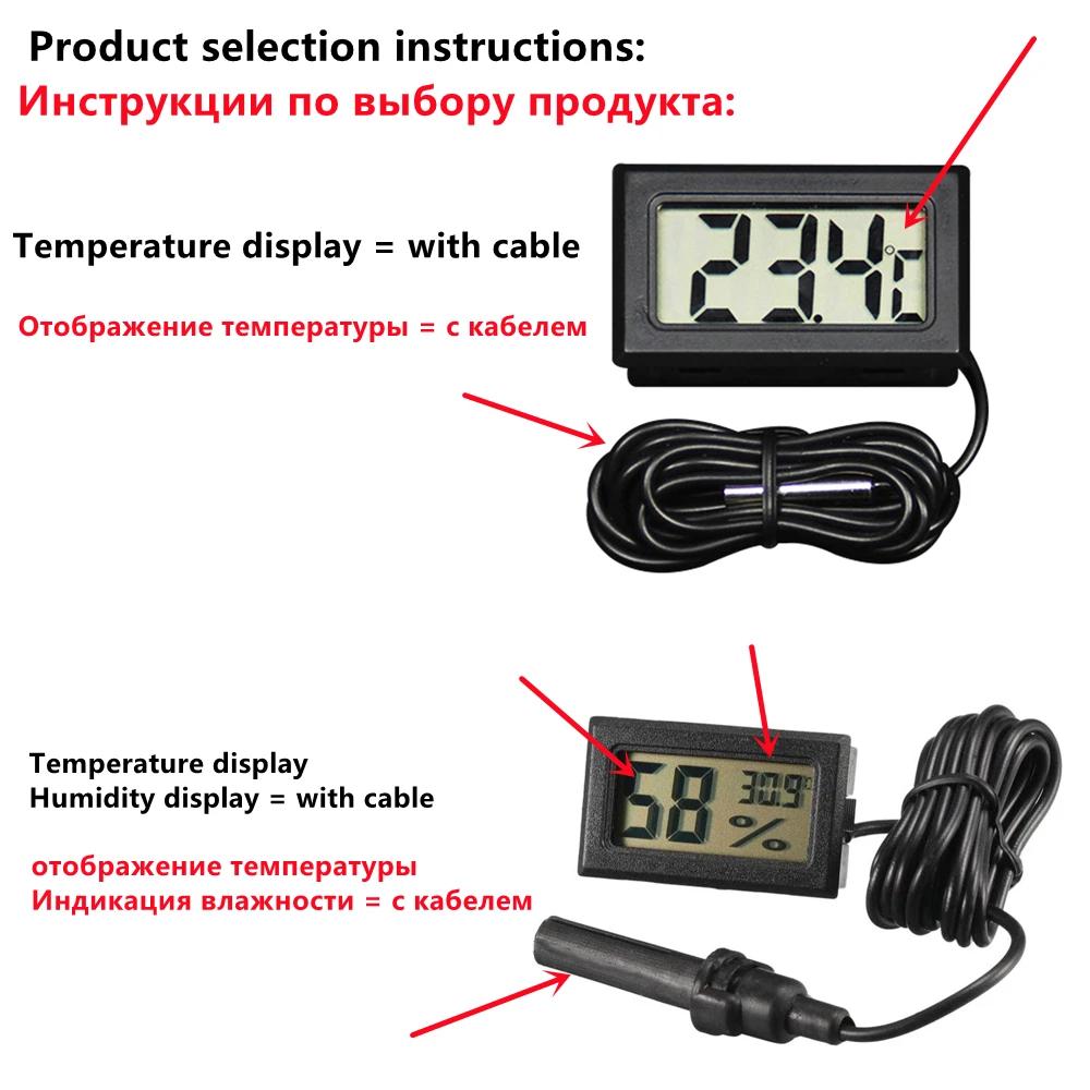Mini LCD Digital Termometer Hygrometer Temperatur Inomhus Bekväm Temperatursensor Fuktighetsmätare Mätinstrument Kabel