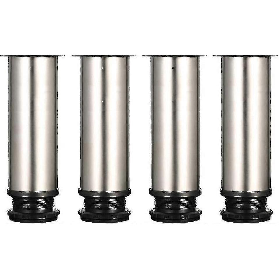 4 Adjustable Legs 150mm Height Thicken Cabinet Legs Table Legs Furniture Legs, Brushed Stainless Steel, Adjustable Height 0-15mm Come With Stainless S