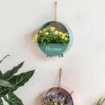 1pc-Wall Hanging Planter Oblate Flower Vase for Hydroponics Plants Home Office Living Room Decor