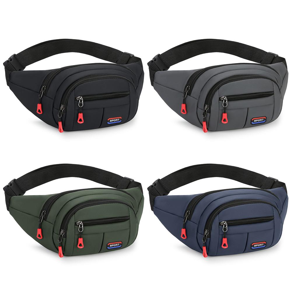 

Мужская женская поясная сумка с 4 карманами на молнии, сумка через плечо с регулируемым ремешком, нагрудная сумка для путешествий, походов, бега