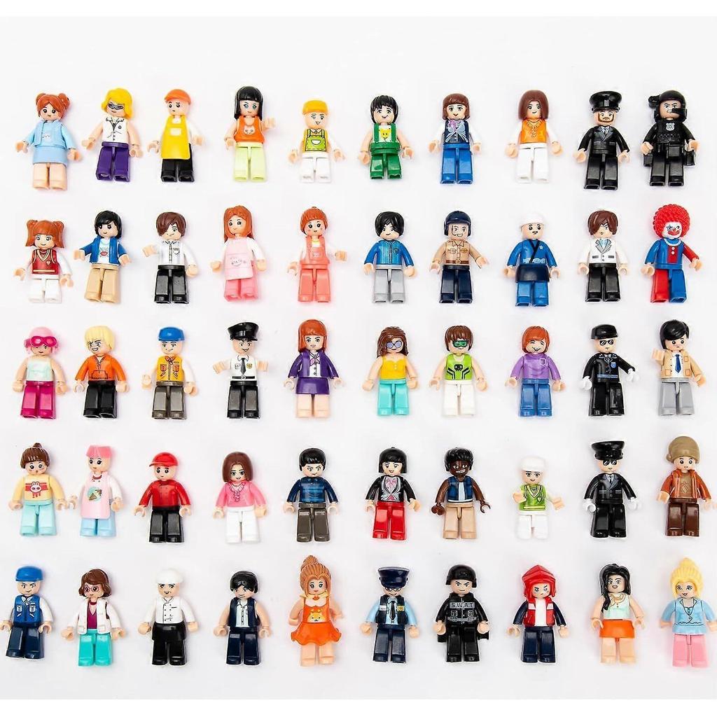 50 PCS Ramdom Minifigures, Mini Figure Toy, Building MINIFIG People, Action Figure, Mystery Pack (Random 50 Minifig Included)