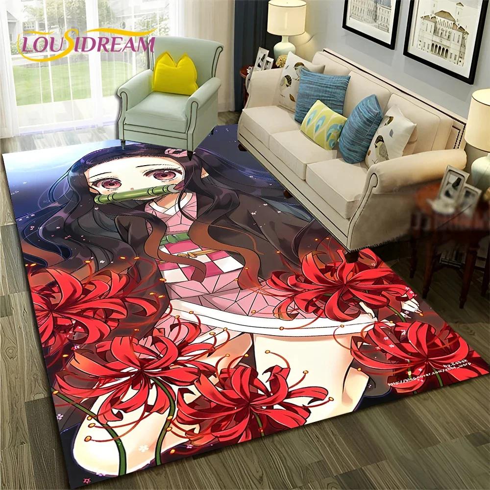 Kamado Nezuko Demon S-Slayer Anime Carpet Rug for Bedroom Living Room Home Sofa Decoration,Children Game Large Decor Floor Mat