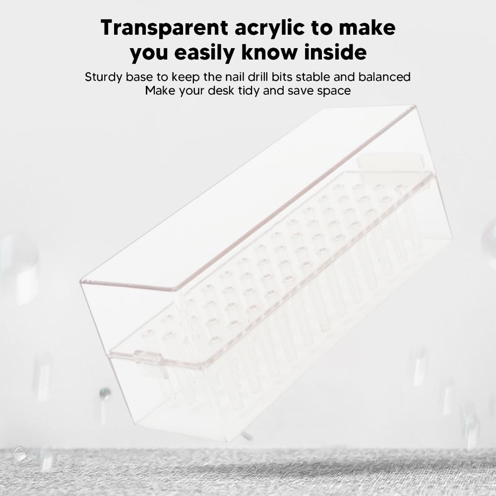 Clear Acrylic Nail Bit Organizer Transparent Drill Bit Storage Box  Drill Bit Classification