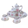 8pcs 1/12 Dollhouse Miniature Dining Ware Porcelain Tea Set Dish Cups - For Dollhouse Decoration