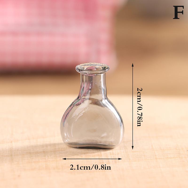 24 Styles 1/12 Lovely Miniature Dollhouse Glass Vase Mini Flower Vase for Doll House Furniture Decoration Accessories