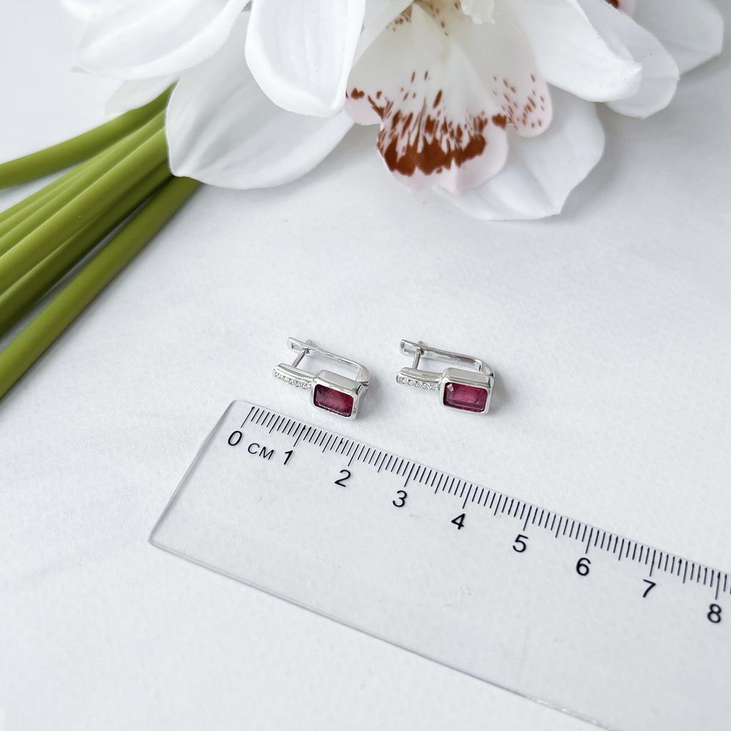 Silver Earrings with Natural Ruby ​​2.863ct (2152965)