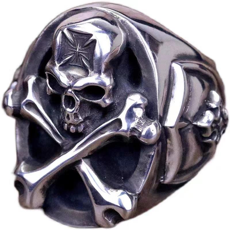 Heavy Industry Design Retro American Dead Skull Ring Fashionable Men's Single Ring Ins