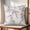 Sakura Blossom Pattern Cushion Cover Natural Linen Organic Fabric DoubleSided Printing Couch Pillow Covers Home Decor