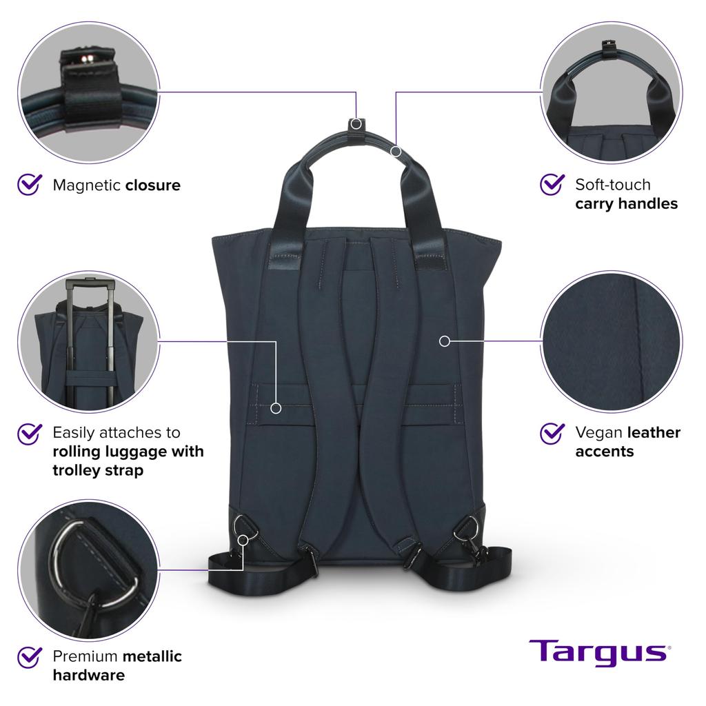 Business Fits Magnetic Flap TBB65102GL Authorized Domestic Distributor Product [Targus] Backpack, 12.5 Liters, 16-inch Laptops, Men's & Women's,