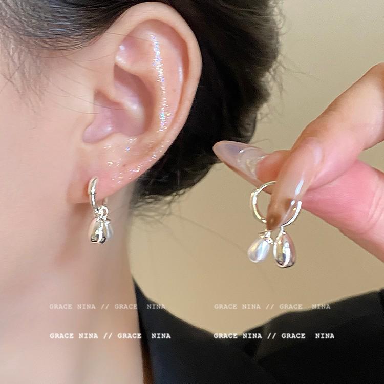 2024 Elegant Pearl Pendant Earrings - Convertible Design, High-End Versatile Style for Women